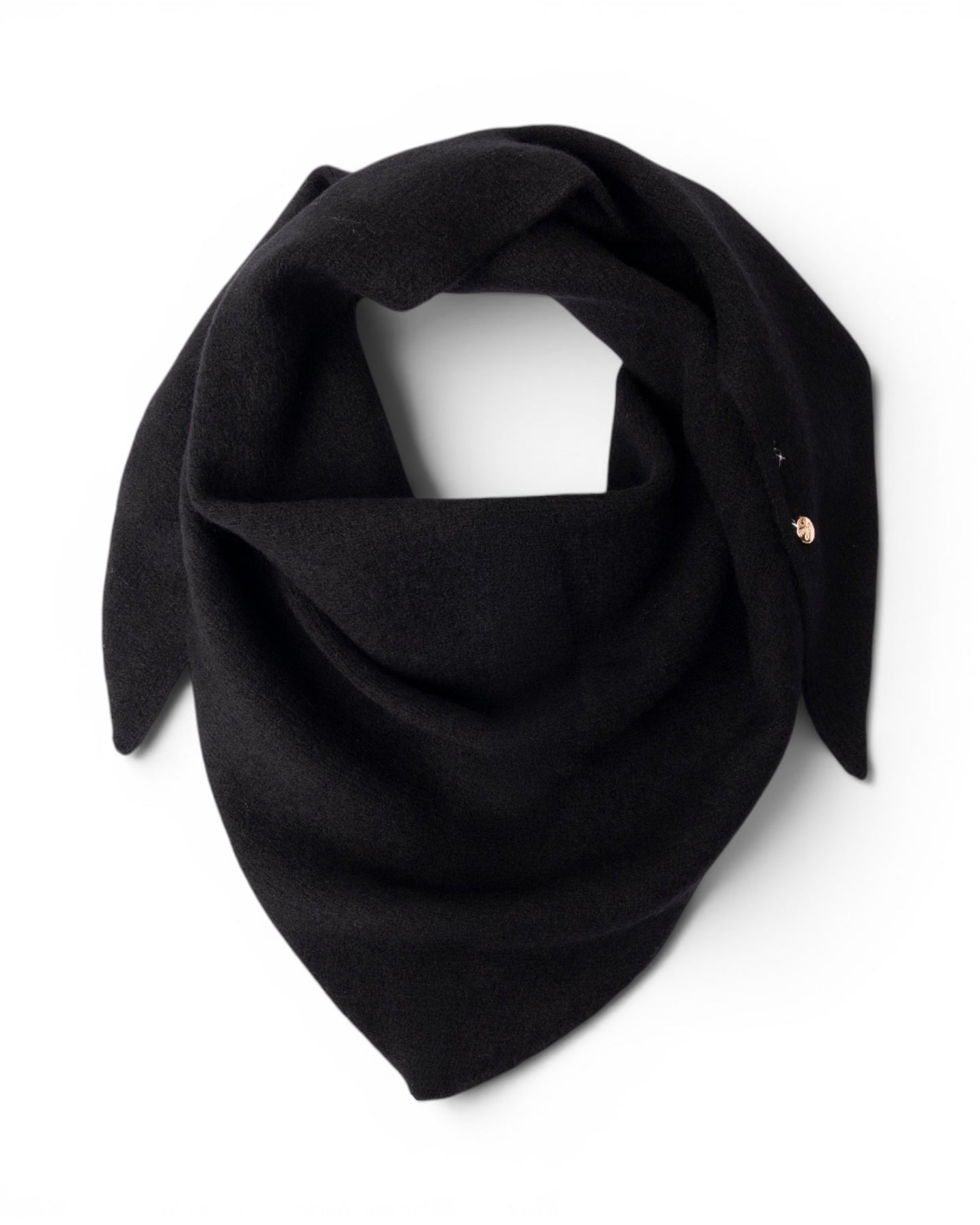 Foulard/kefia in lana  a tinta unita nera
