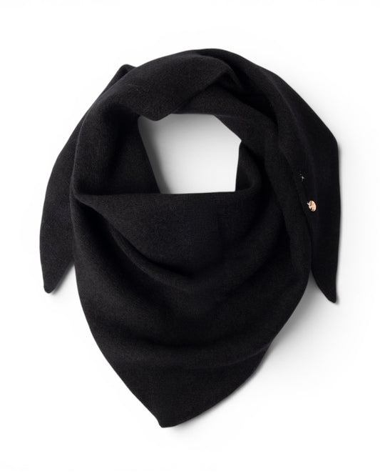 Foulard/kefia in lana  a tinta unita nera