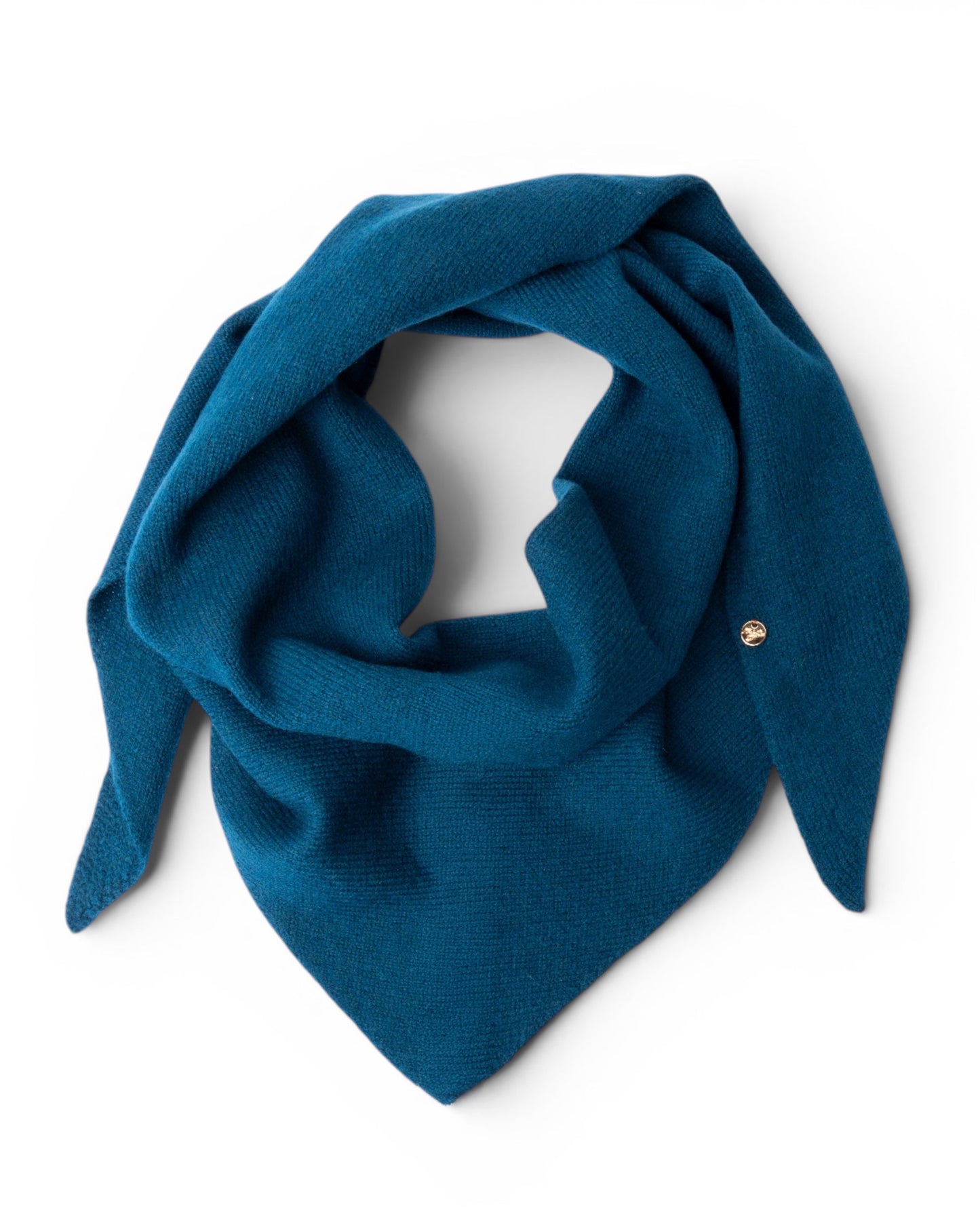 Foulard/kefia in lana  a tinta unita blu petrolio