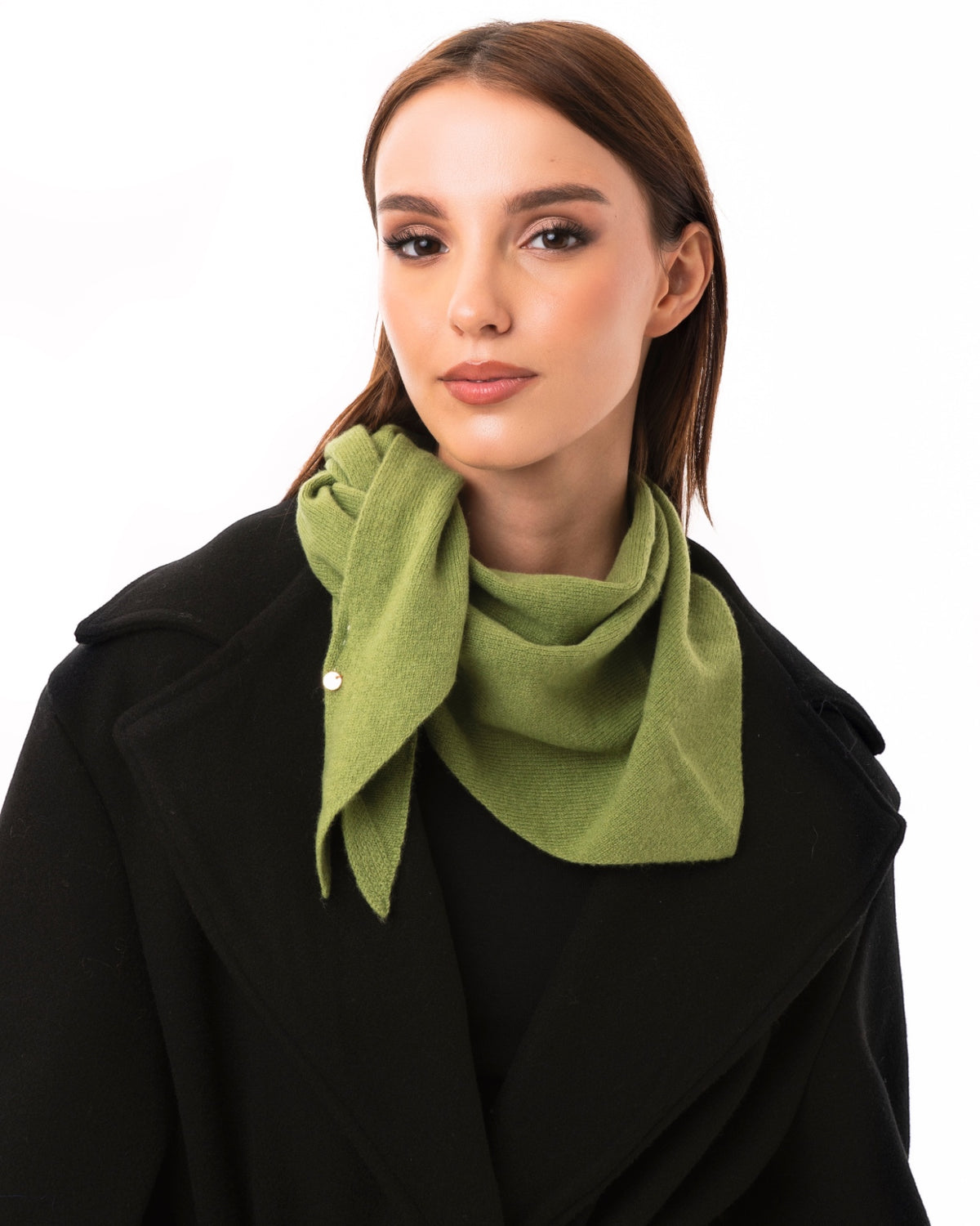 Foulard/kefia in lana  a tinta unita verde lime