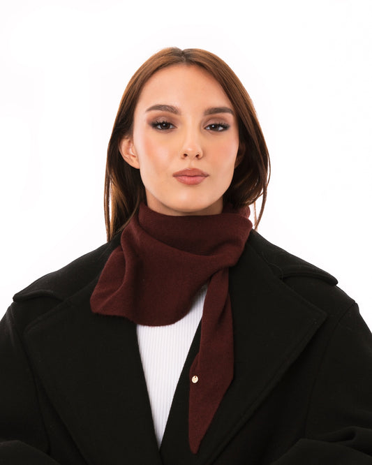 Foulard/kefia in lana  a tinta unita bordeaux