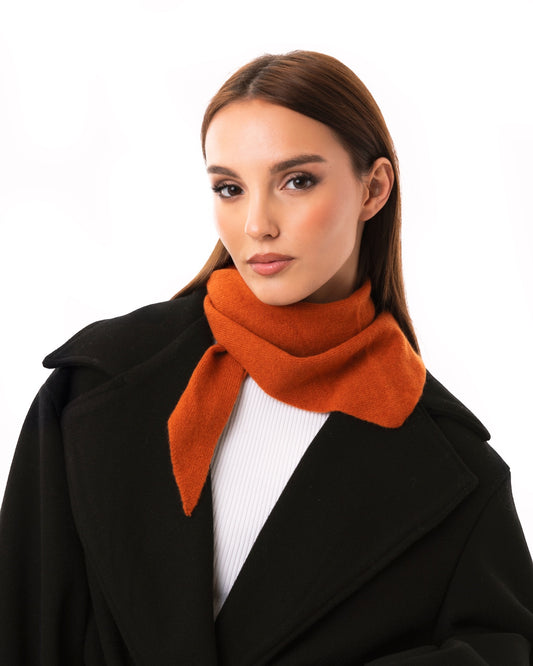 Foulard/kefia in lana  a tinta unita arancio