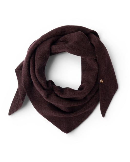 Foulard/kefia in lana  a tinta unita marrone