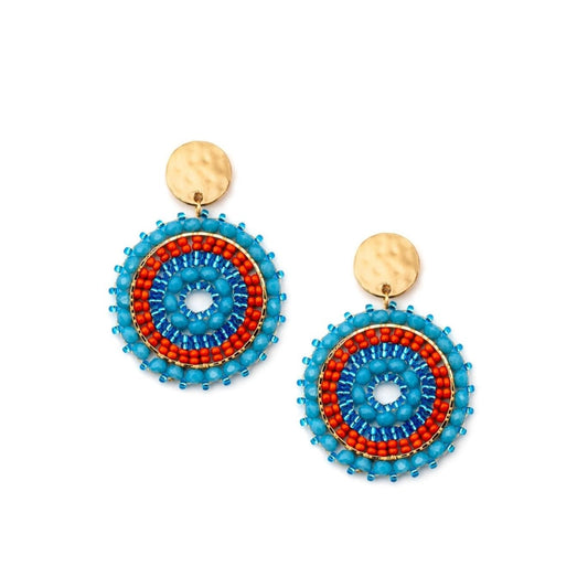 Orecchino con perline turchese e corallo - Mya Accessories