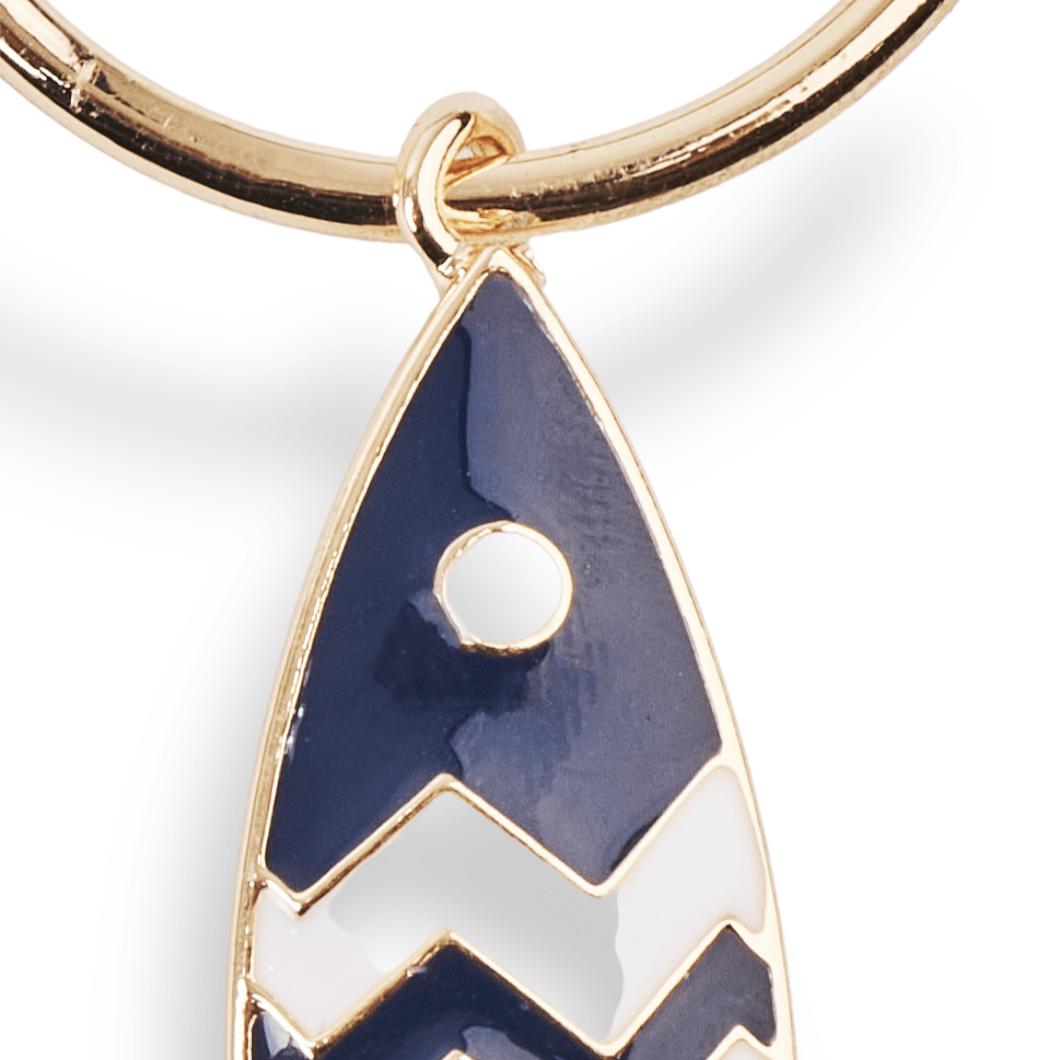 Orecchini a cerchio con pesciolini e stella marina blu/rossi - Mya Accessories