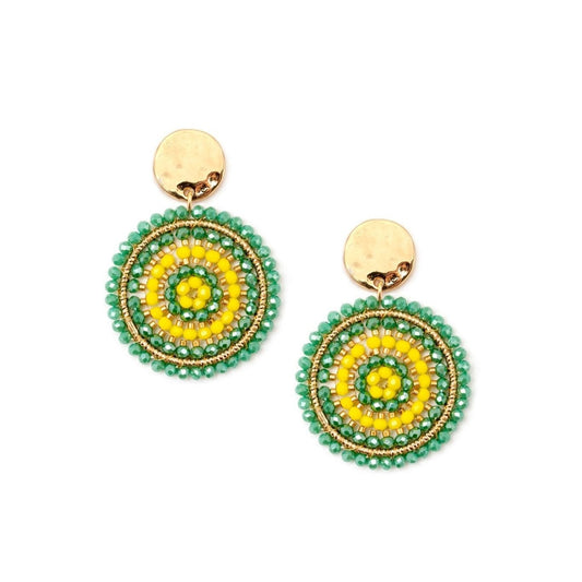 Orecchino con perline verde e giallo - Mya Accessories