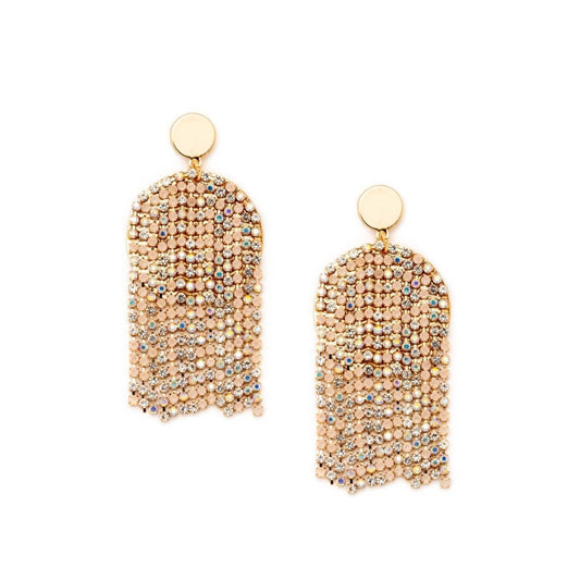 Orecchino con fili di strass champagne - Mya Accessories