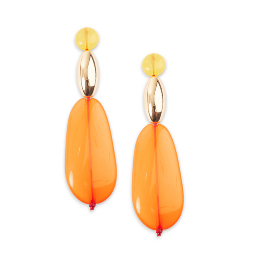 Orecchini con pietra arancio - Mya Accessories