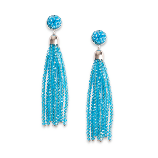 Orecchino lungo con microcristalli azzurri - Mya Accessories