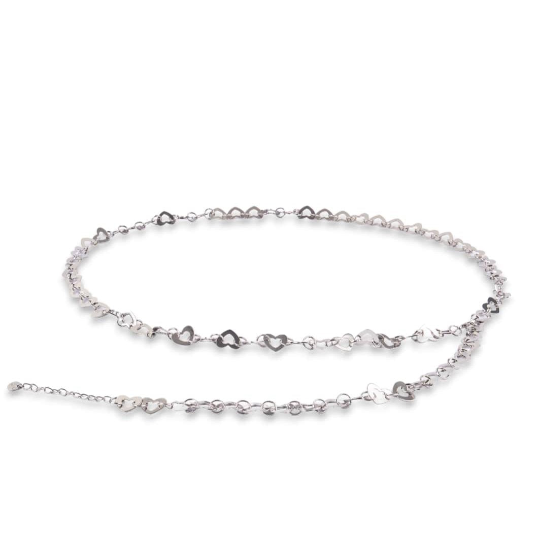 Cintura colore argento con cuori