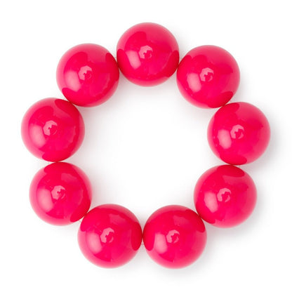 Bracciale con sfere XXL elastico in acrilico fucsia - Mya Accessories