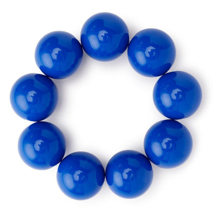 Bracciale con sfere XXL elastico in acrilico blu - Mya Accessories