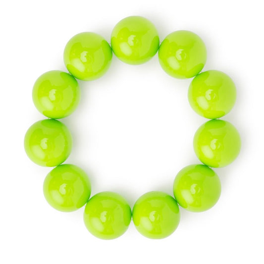 Bracciale con sfere 20 mm elastico in acrilico verde - Mya Accessories