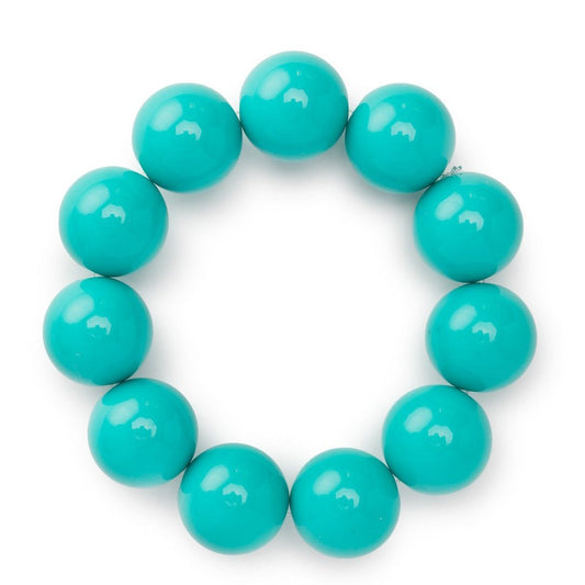 Bracciale con sfere 20 mm elastico in acrilico turchese - Mya Accessories