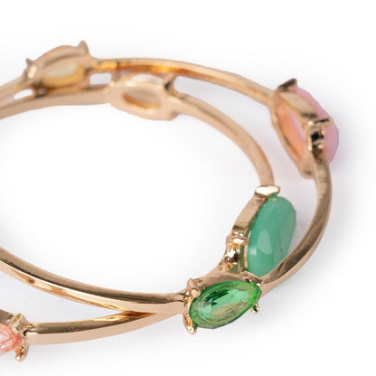 Bracciale bangles 2 pezzi con pietre in resina multicolore - Mya Accessories
