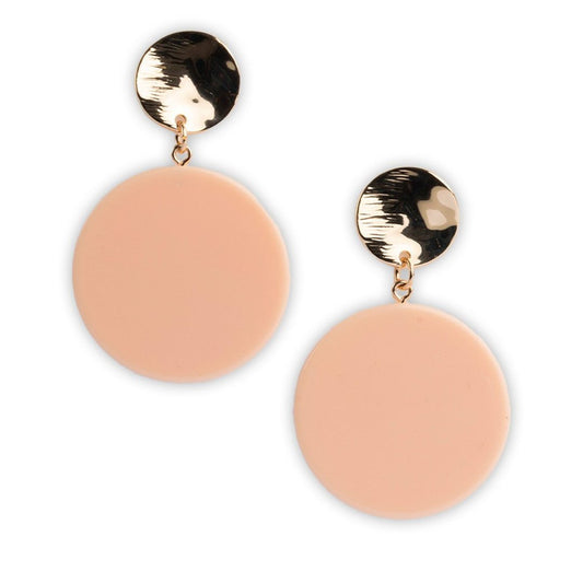 Orecchini circolari pendenti in acrilico nude - Mya Accessories