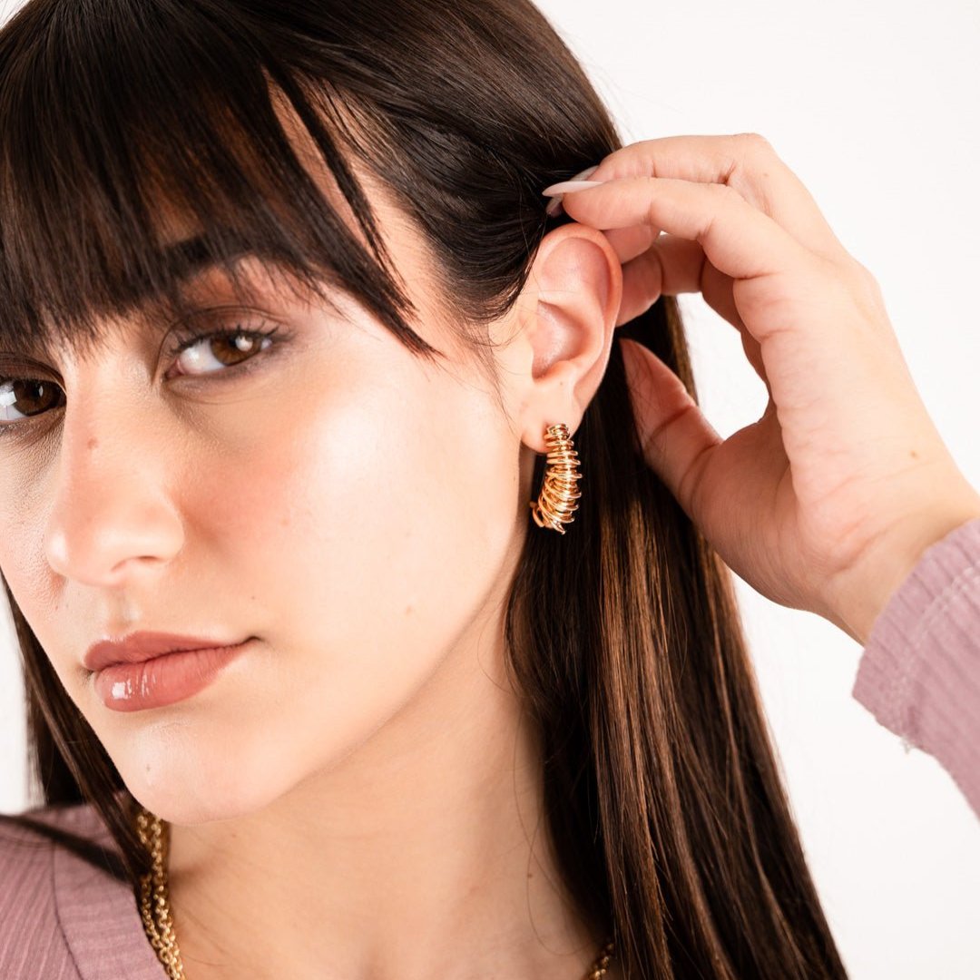 Orecchini in ottone a filo avvolto - Mya Accessories