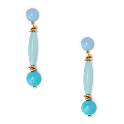 Orecchini in acrilico tubolari pendenti tono celeste - Mya Accessories