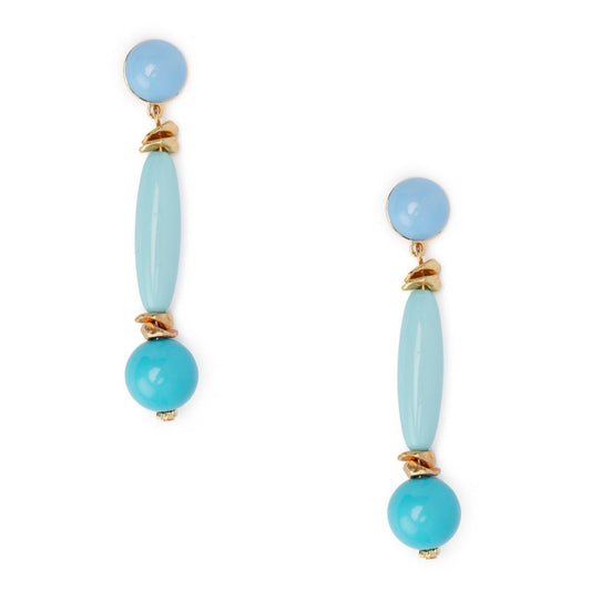 Orecchini in acrilico tubolari pendenti tono celeste - Mya Accessories