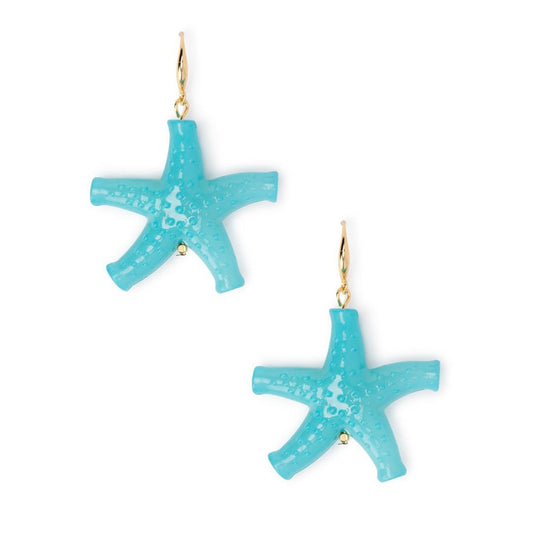 Orecchini pendente a stella marina in acrilico turchese - Mya Accessories