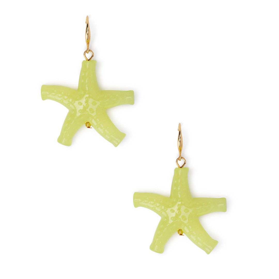Orecchini pendente a stella marina in acrilico verde lime - Mya Accessories
