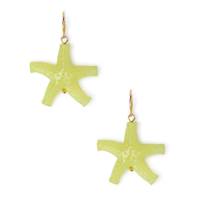 Orecchini pendente a stella marina in acrilico verde lime - Mya Accessories