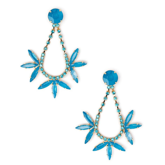 Copia del Orecchini chic pendenti in metallo, con pietre in vetro azzurre - Mya Accessories