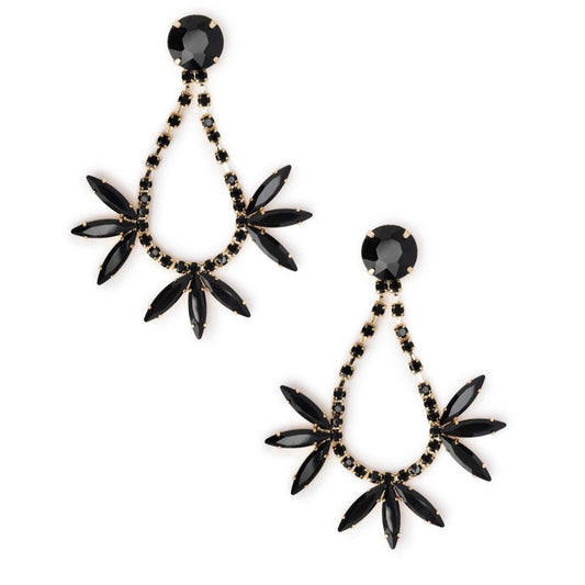 Copia del Copia del Orecchini chic pendenti in metallo, con pietre in vetro nere - Mya Accessories