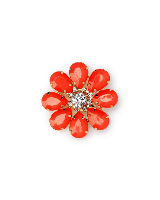 Spilla in ferro con fiore in resina pesca - Mya Accessories