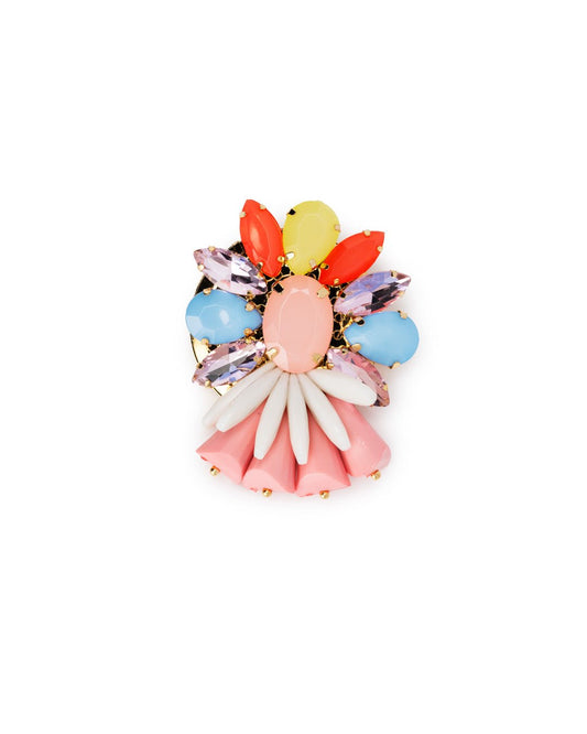 Spilla in ferro a fiore in acrilico multicolore - Mya Accessories