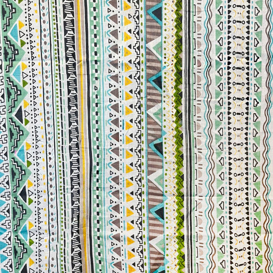 Pareo in cotone indiano con motivo geometrico