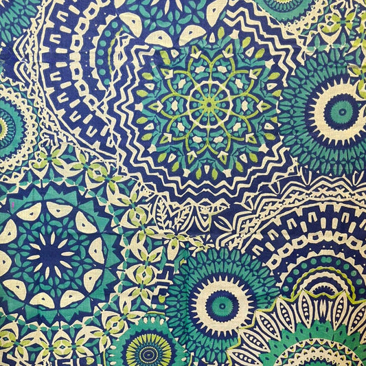 Pareo in cotone indiano con stampa mandala