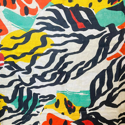 Pareo in cotone indiano con stampa marina multicolore