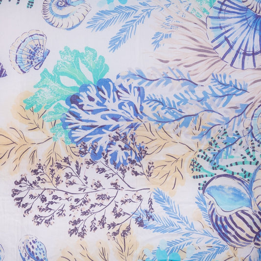 Pareo in cotone indiano con stampa marina