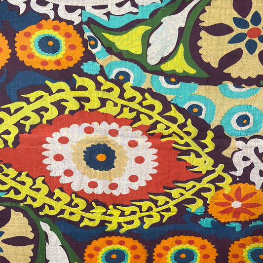 Pareo in cotone indiano  con stampa multicolore