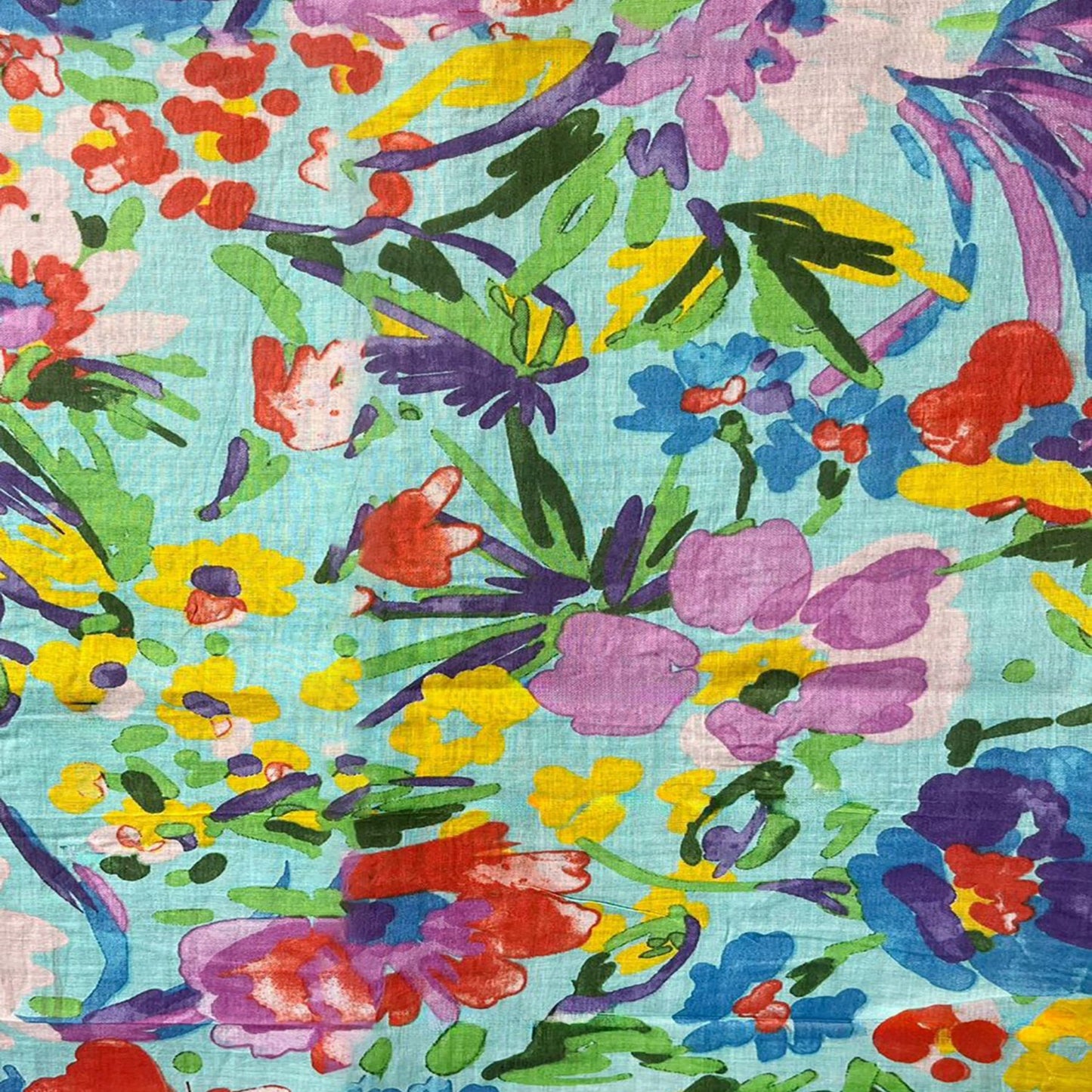 Pareo in cotone indiano con stampa floreale multicolore