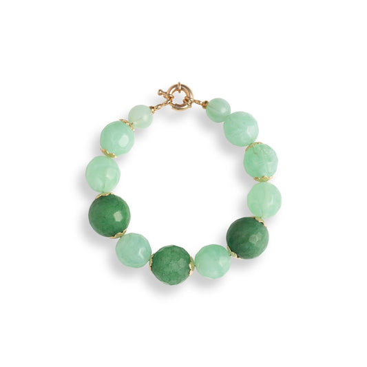 Bracciale in acrilico e pietre dure verdi - Mya Accessories