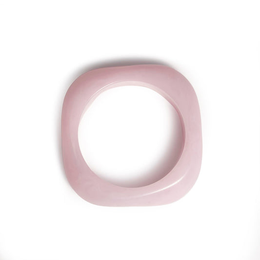 Bracciale bangle rigido in acrilico matto rosa - Mya Accessories