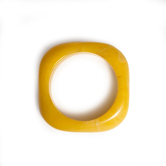 Bracciale bangle rigido in acrilico matto giallo - Mya Accessories