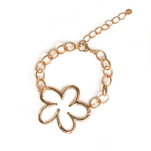 Bracciale a catena in metallo con fiore stilizzato - Mya Accessories