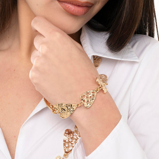 Bracciale a catena con cuori martellati - Mya Accessories