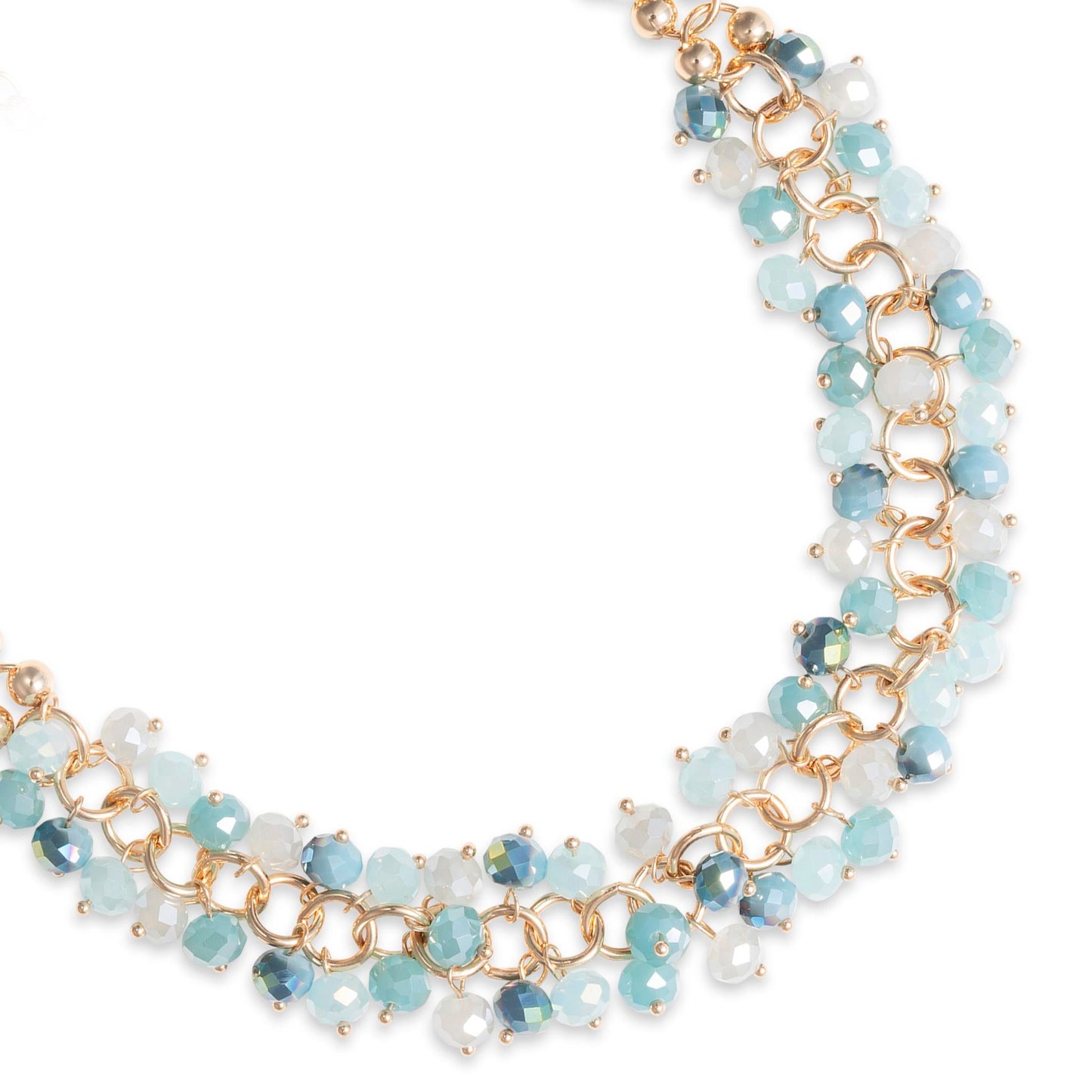 Collana girocollo con micro cristalli tono azzurro - Mya Accessories