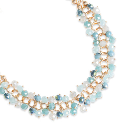 Collana girocollo con micro cristalli tono azzurro - Mya Accessories