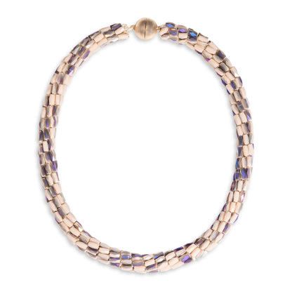 Collana girocollo a torciglione con micro cristalli rosa e sfumature viola - Mya Accessories