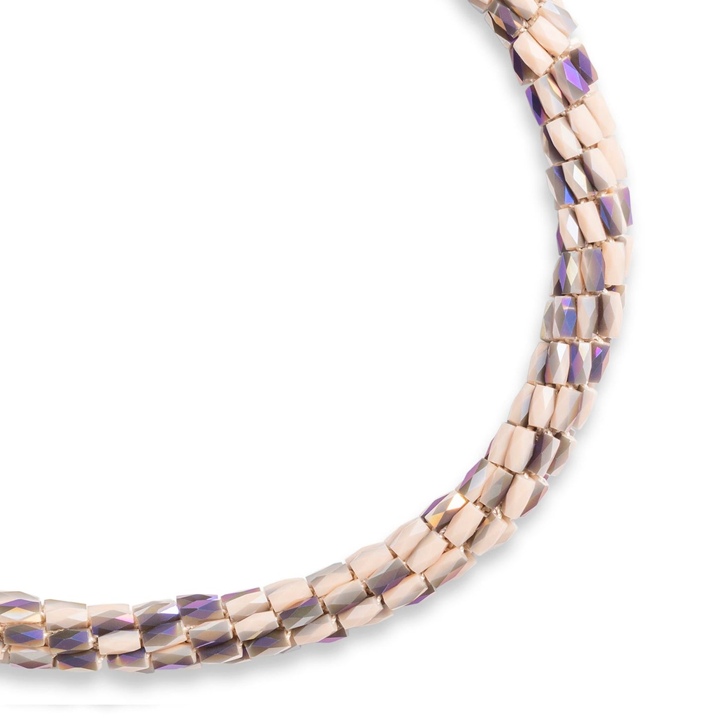 Collana girocollo a torciglione con micro cristalli rosa e sfumature viola - Mya Accessories