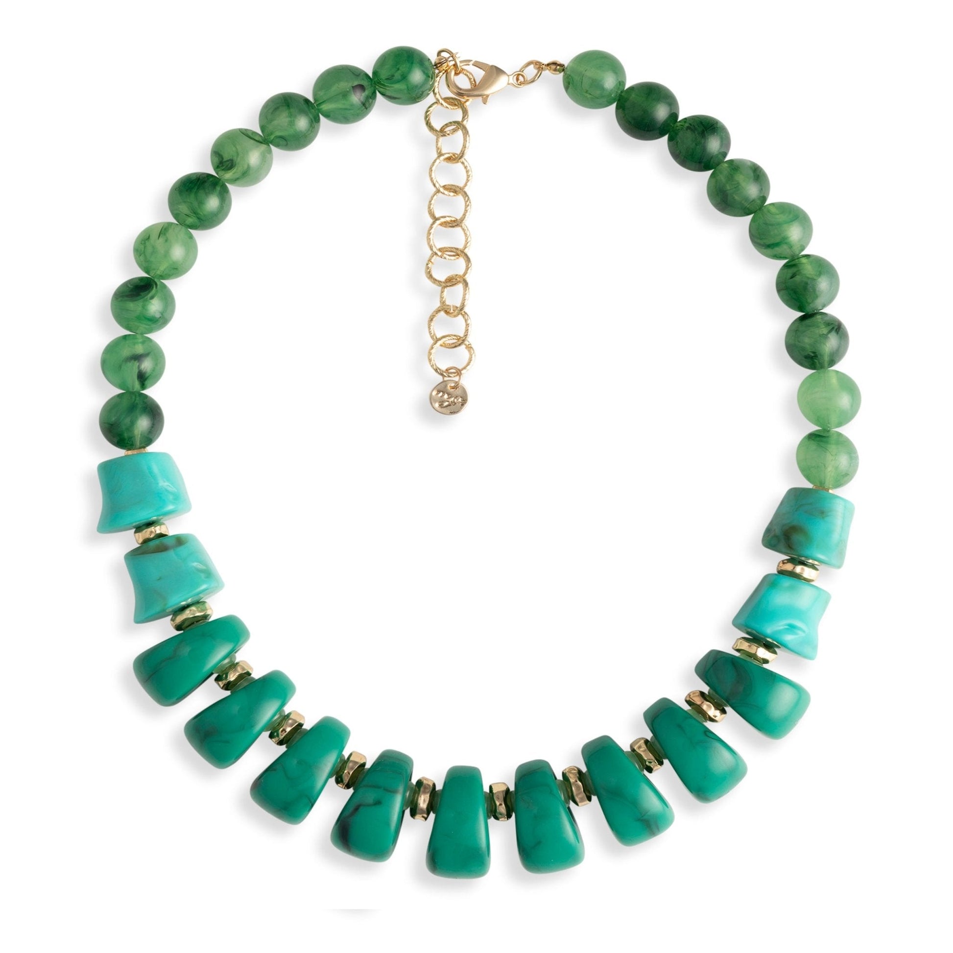 Collana girocollo con pietre in acrilico verde - Mya Accessories