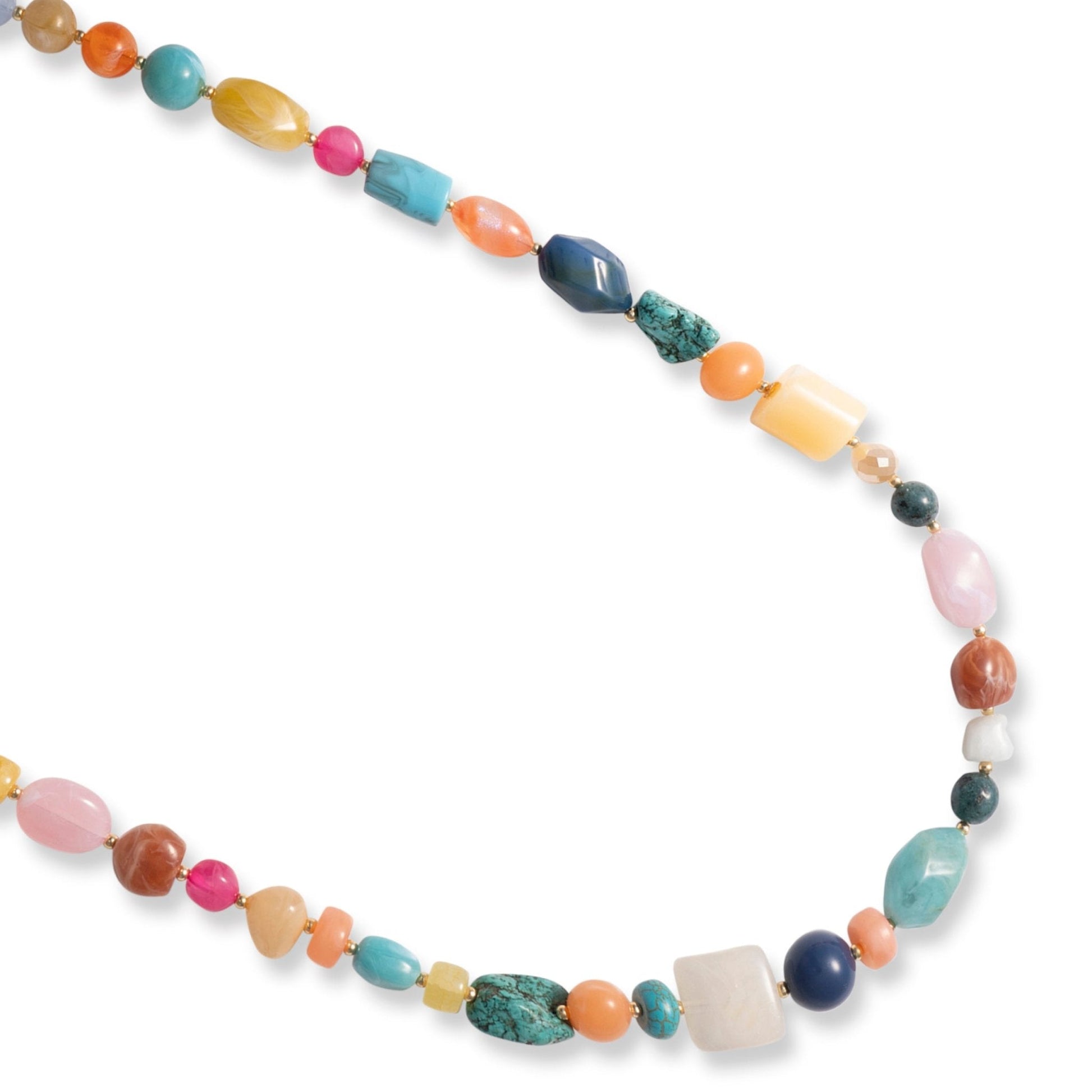 Collana lunga con pietre in acrilico multicolore - Mya Accessories