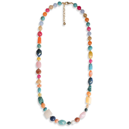 Collana lunga con pietre in acrilico multicolore - Mya Accessories