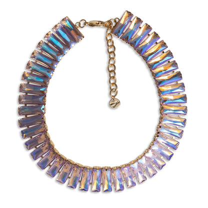 Collana girocollo con pietre rettangolari in vetro lilla - Mya Accessories