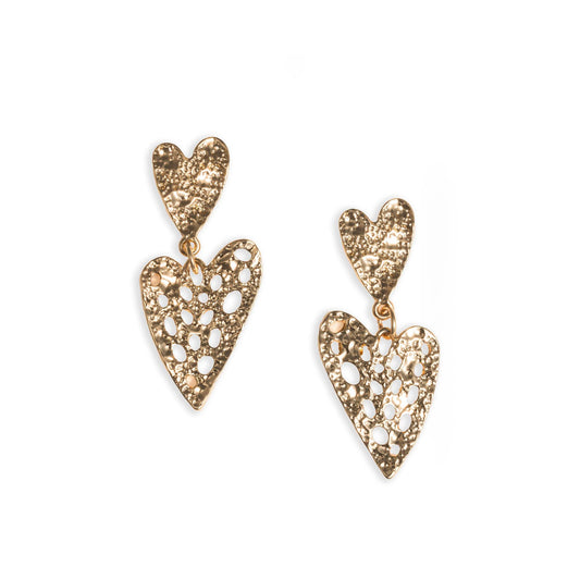 Orecchini pendenti con cuori traforati - Mya Accessories